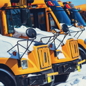 buses with snow