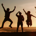 jumping students
