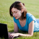 student on computer