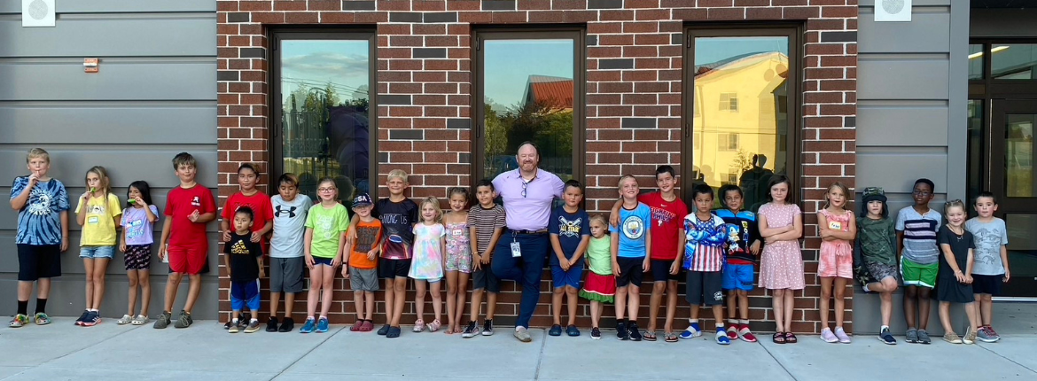 mr. stine and students