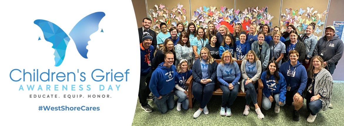 children&#39;s grief awareness day - staff in blue
