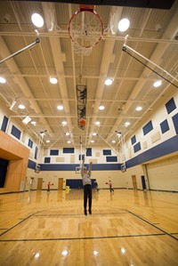 boy playing basketball