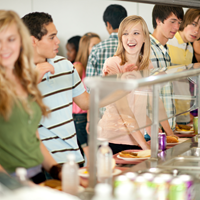 students in cafeteria