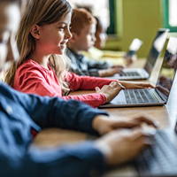 student on computer